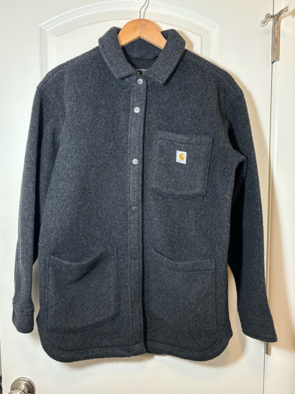 Carhartt Dark Charcoal Button-Front Wool Shirt Jacket